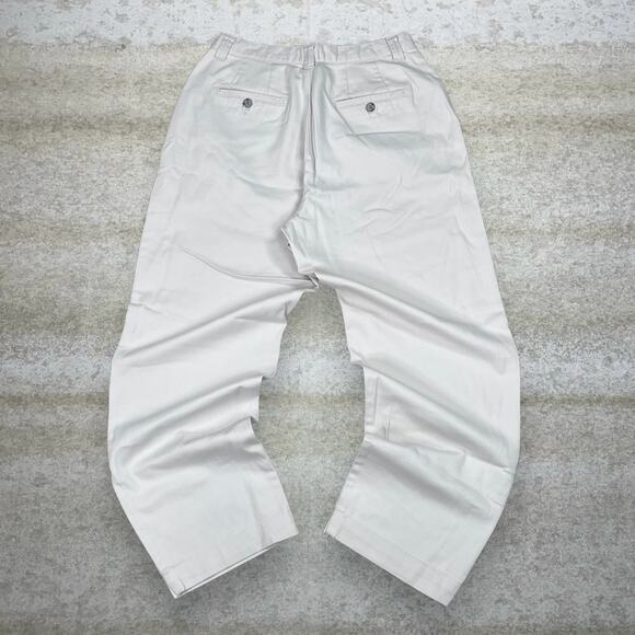 Vintage Y2K Lee MR Khakis Pants 28x28 Baggy Wide Leg Fit Cream White - Picture 1 of 4